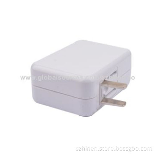 Travel charger with dual USB 5V/1A+2.4A output
